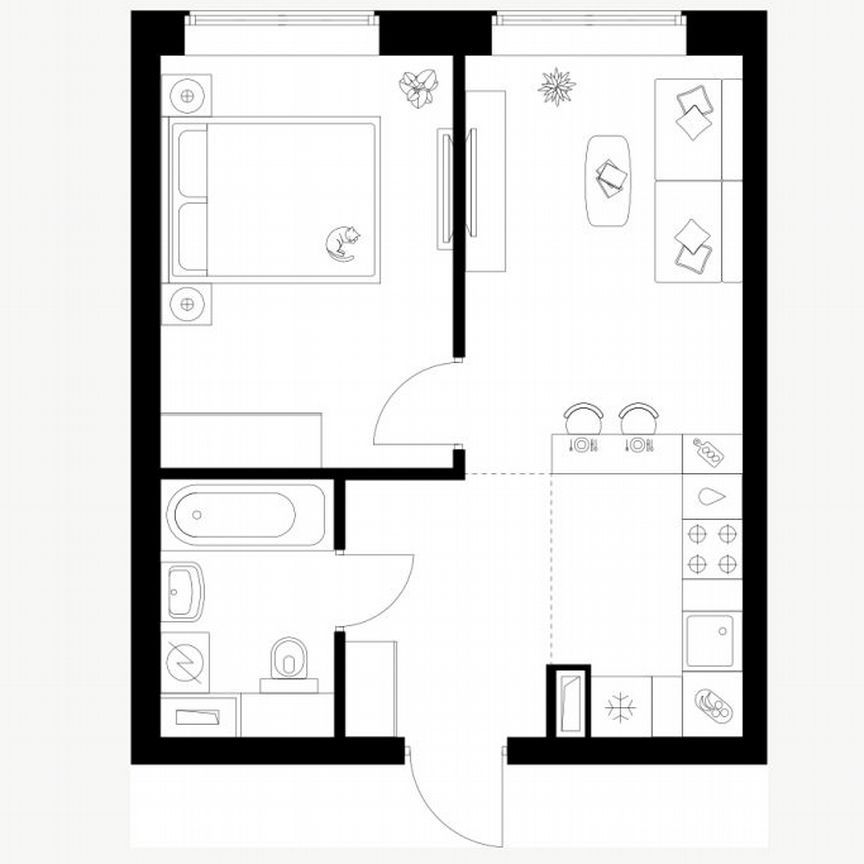 1-к. квартира, 35,7 м², 50/62 эт.