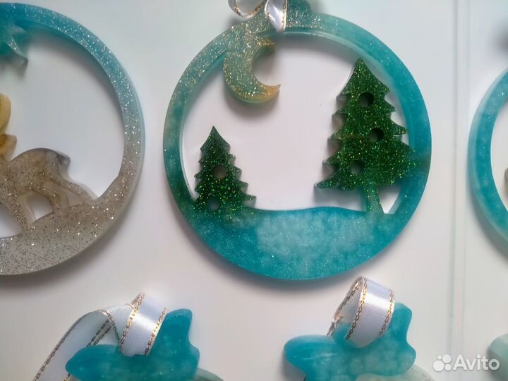 Ёлочные игрушки эпоксидная смола