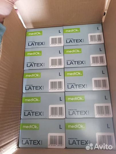 Перчатки латексные медицинские размеры S,M,L,XL
