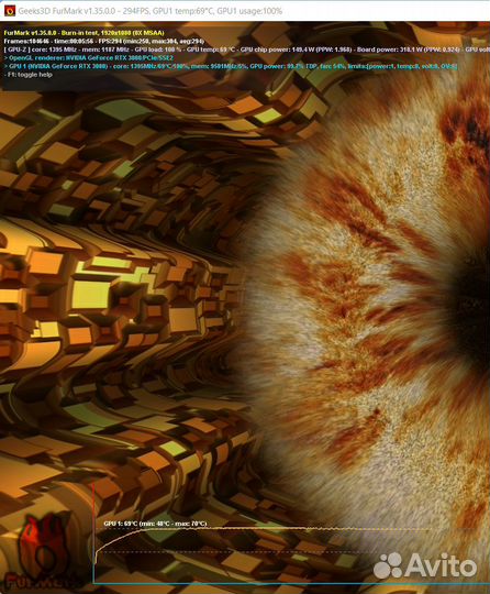 Видеокарта RTX 3080 Dell OEM 26,5 см