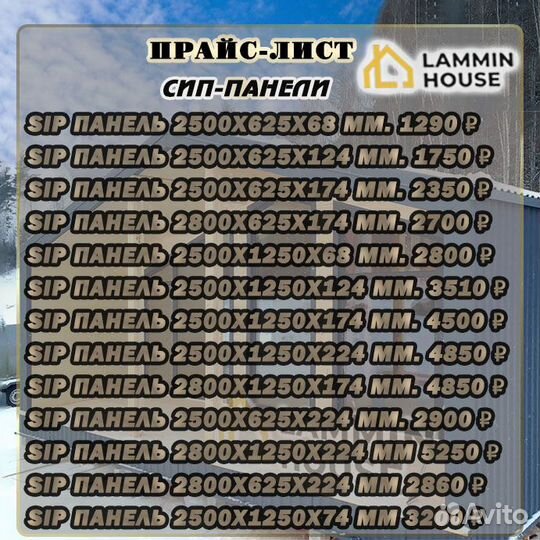 Сип панели 2800Х1250Х224 мм