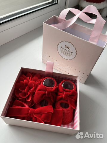 Набор для новорожденной пинетки + повязки