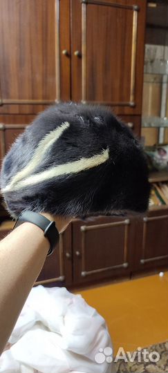 Берет женский норковый темно серый