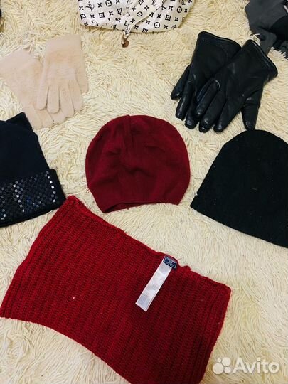 Шапка шарф перчатаки варежки