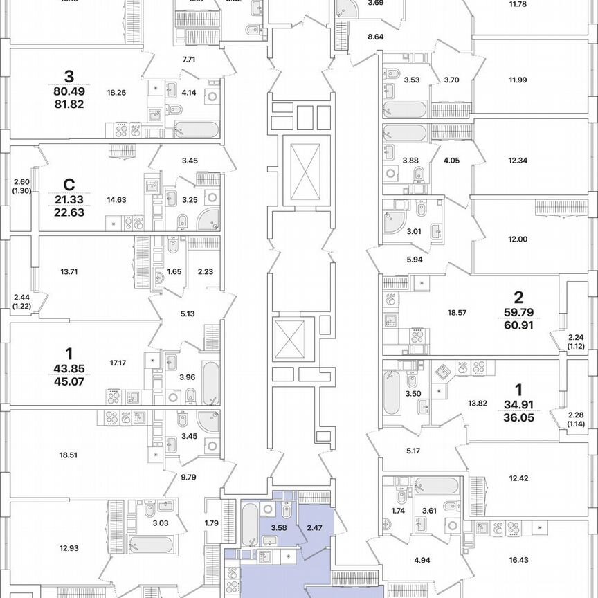 1-к. квартира, 33,2 м², 12/12 эт.