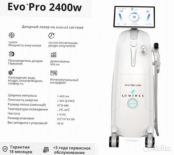 Диодный лазер Lumines Эво-Про 2400