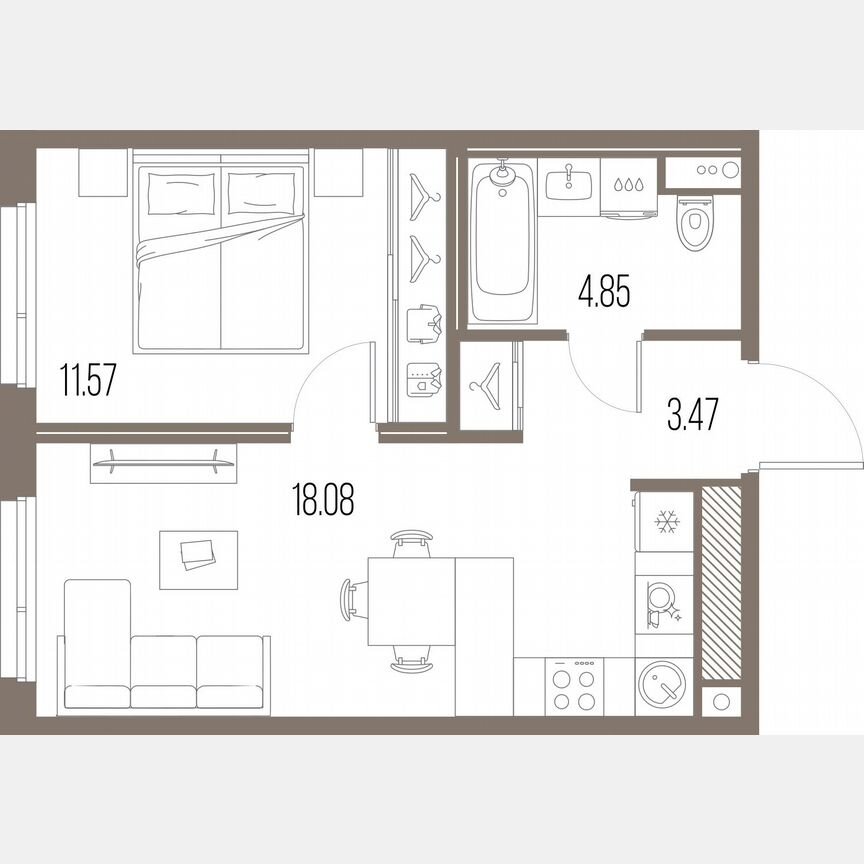 1-к. квартира, 38 м², 2/10 эт.