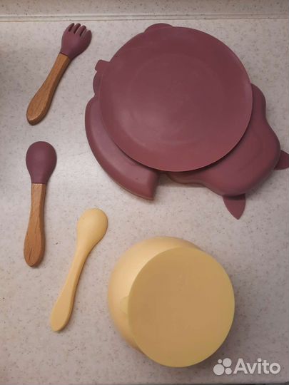 Набор детской силиконовой посуды