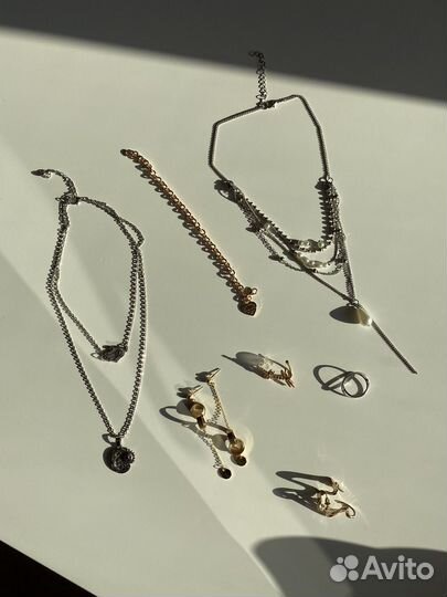 Серьги кольца браслет цепочки