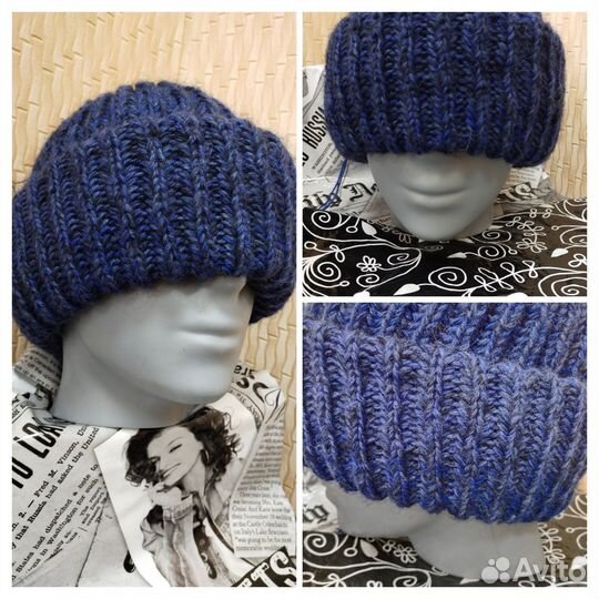 Теплая зимняя мужская шапка