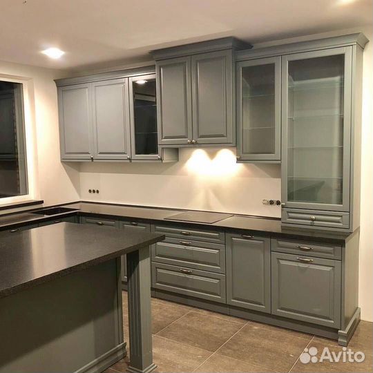 Новая кухня Фасады эмаль с фрезеровкой