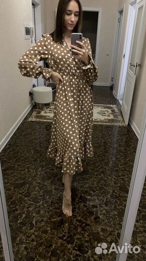 Платье женское в горошек 42-44