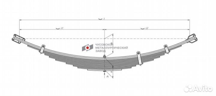 Рессора задняя для газ 3308 Садко 11 листов