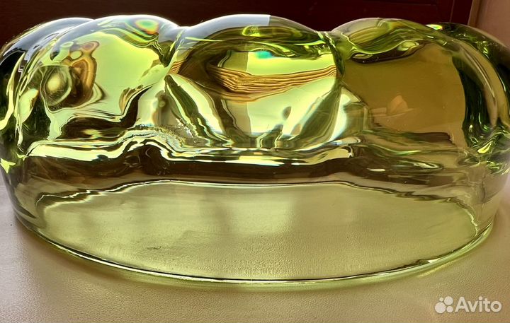 Конфетница «урановое стекло»