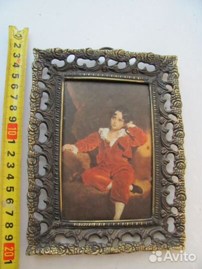 Картина на шёлке рамка бронза