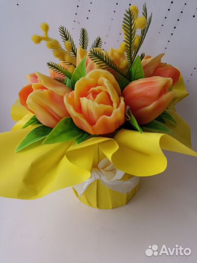 Букет тюльпанов из мыла ручной работы