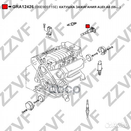 Катушка зажигания audi A6 (05.) GRA12426 zzvf