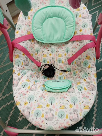 Детские электронные качели babyton sleepy pink