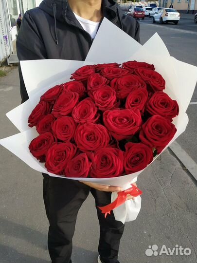 Розы 25 штук 70 см Бесплатная Доставка