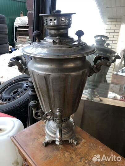 Самовар угольный старинный крепкий рюмка