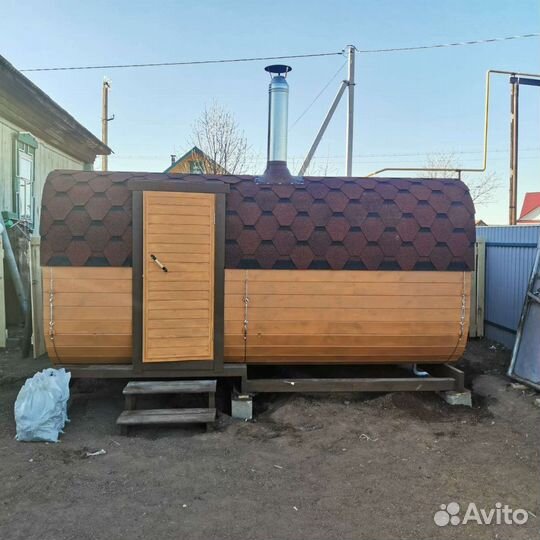 Баня бочка квадро 4м