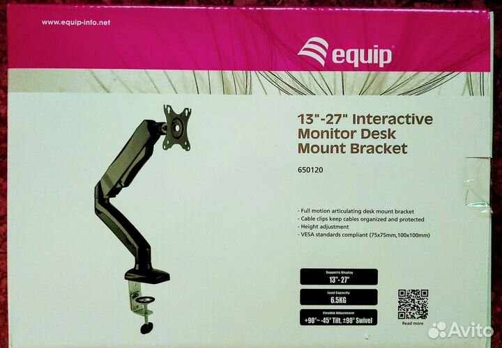 Equip Настольное крепление для 1-го тв/монитора