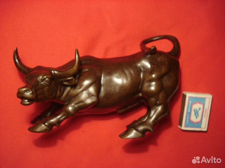 Бронзовый Бык Большой Денежный Бронза 21см США