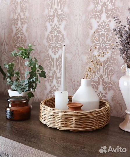 Плетёная корзина, поднос пасха