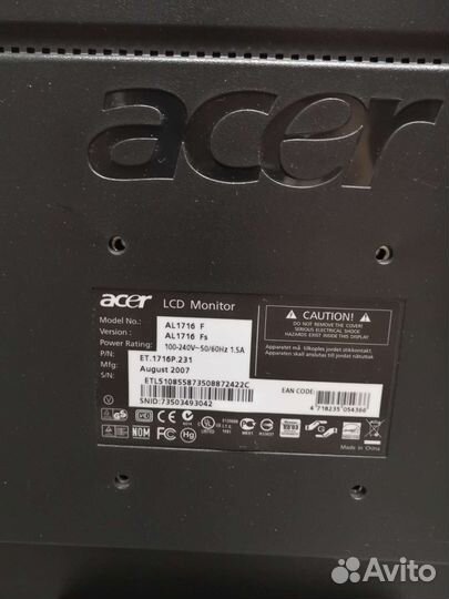 ЖК Монитор Acer AL1716, Samsung 720n