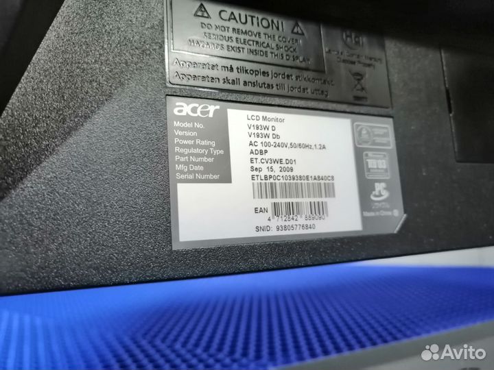 Монитор Acer v193w 19