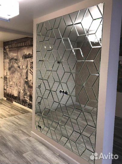 Зеркальная плитка в ванной