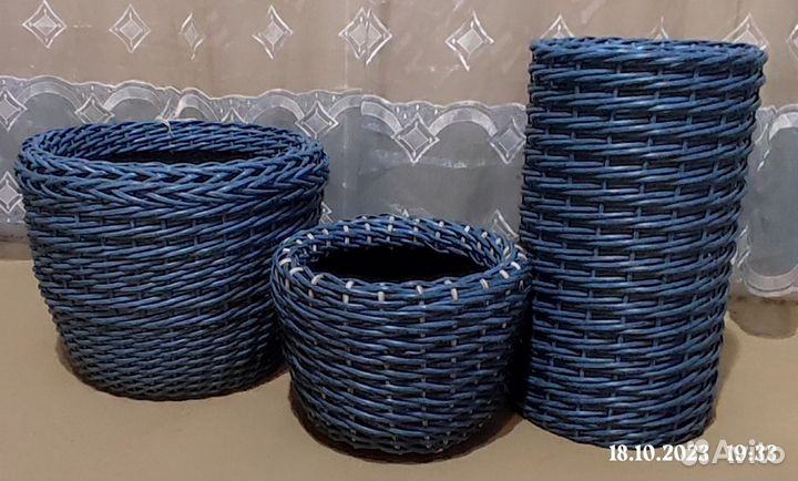 Кашпо из искусственного ротанга