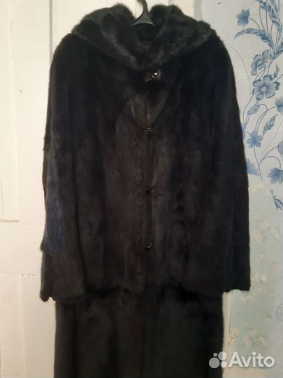 Шуба норковая с капюшоном 48 50 длинная