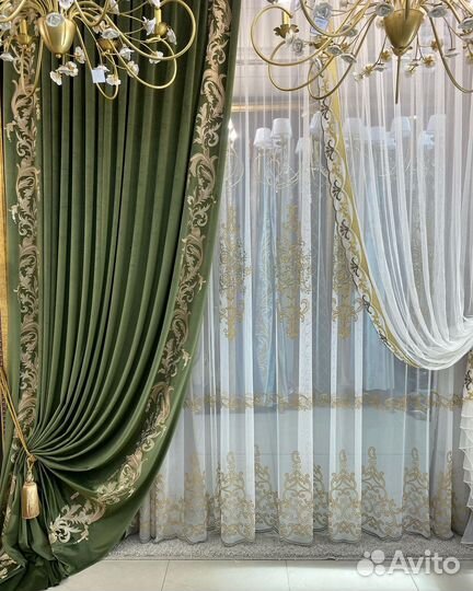 Шторы и тюль из хлопкового бархата