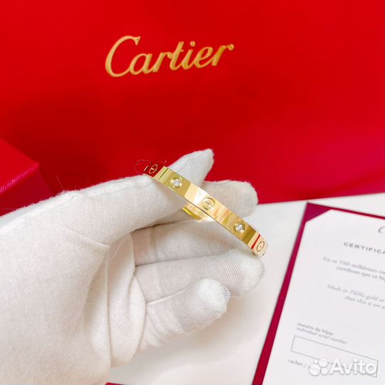 Cartier браслет из золота 750 пробы и бриллиантов