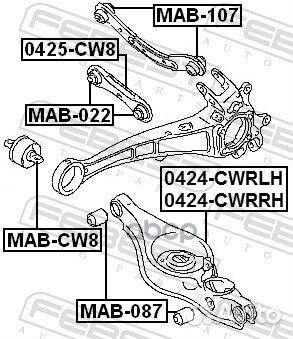 Рычаг задний нижний правый 0424cwrrh Febest