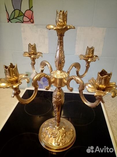 Подсвечники-канделябры латунные, СССР