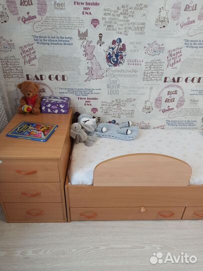 Детская кроватка трансформер с матрасом