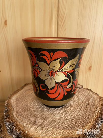 Ваза. Хохлома. Дерево. СССР