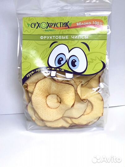 Яблочные чипсы, снеки, сухофрукты