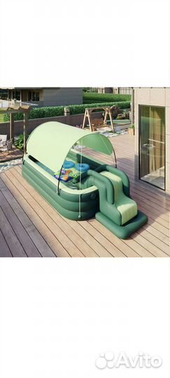 Детский надувной бассейн с горкой