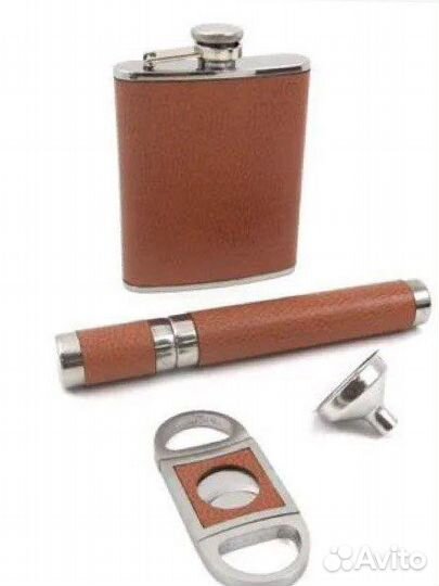 Набор подарочный-фляга, тубус сигарный, гильотина