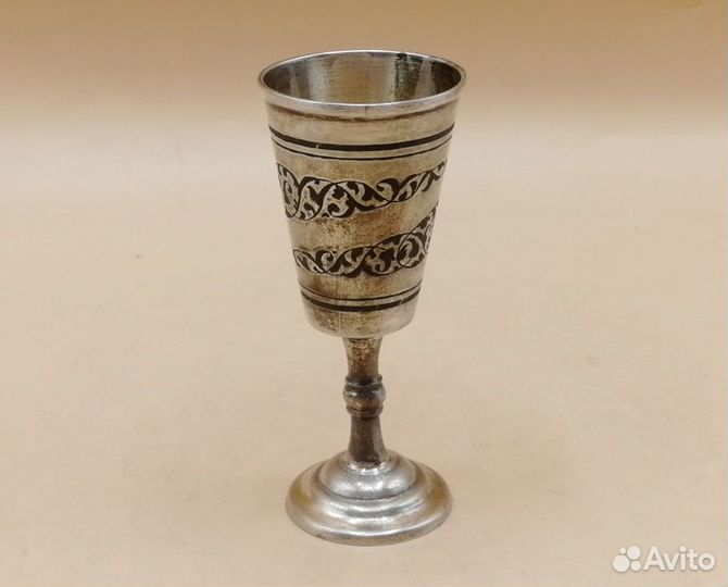 Рюмка серебро 875 Звезда позолота кхк чернь 39,05г