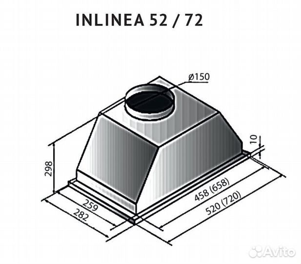 Встраиваемая вытяжка Kuppersberg inlinea 52 Beige