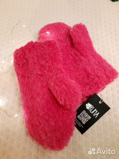 Варежки из эко-меха (шерсть нат.)