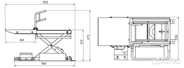 Подъёмник колёс пневматический Технокар