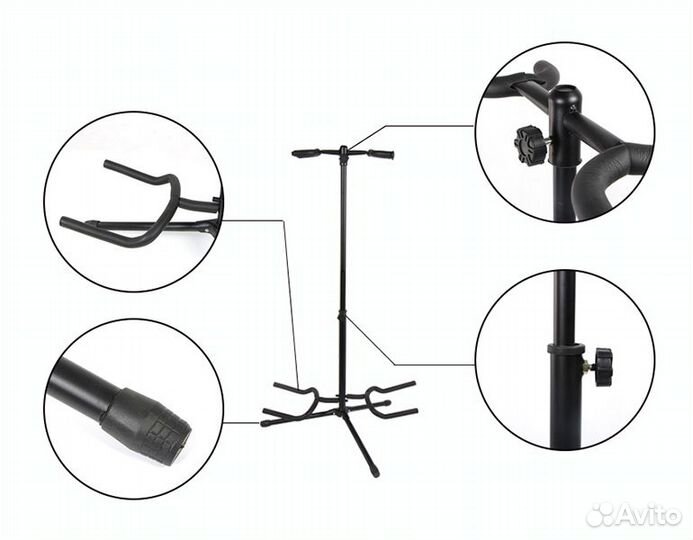 Напольная стойка для двух гитар, складная