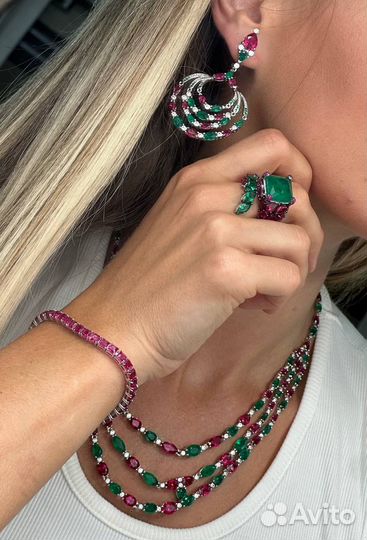 Колье Серьги Браслет Кольцо Серебро