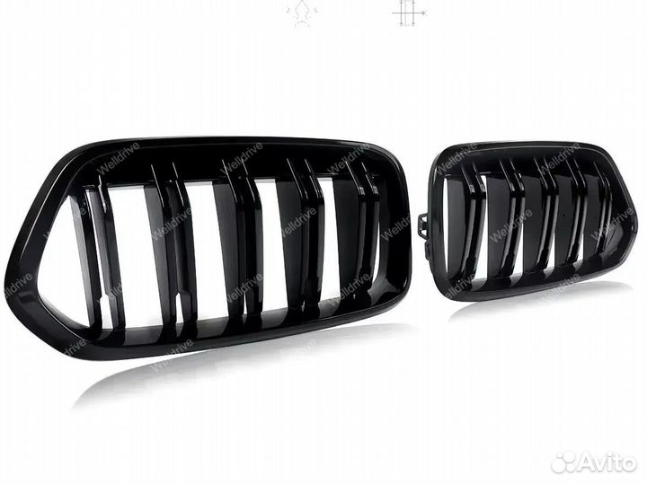 Решетки радиатора BMW X2 F39 M стиль черный глянец