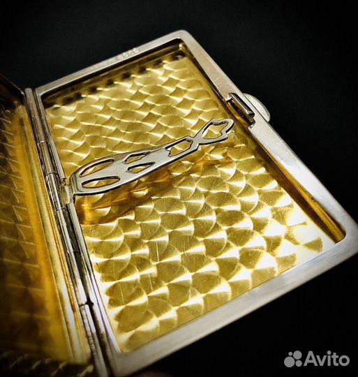 Портсигар антик серебряный 20-30 е годы США